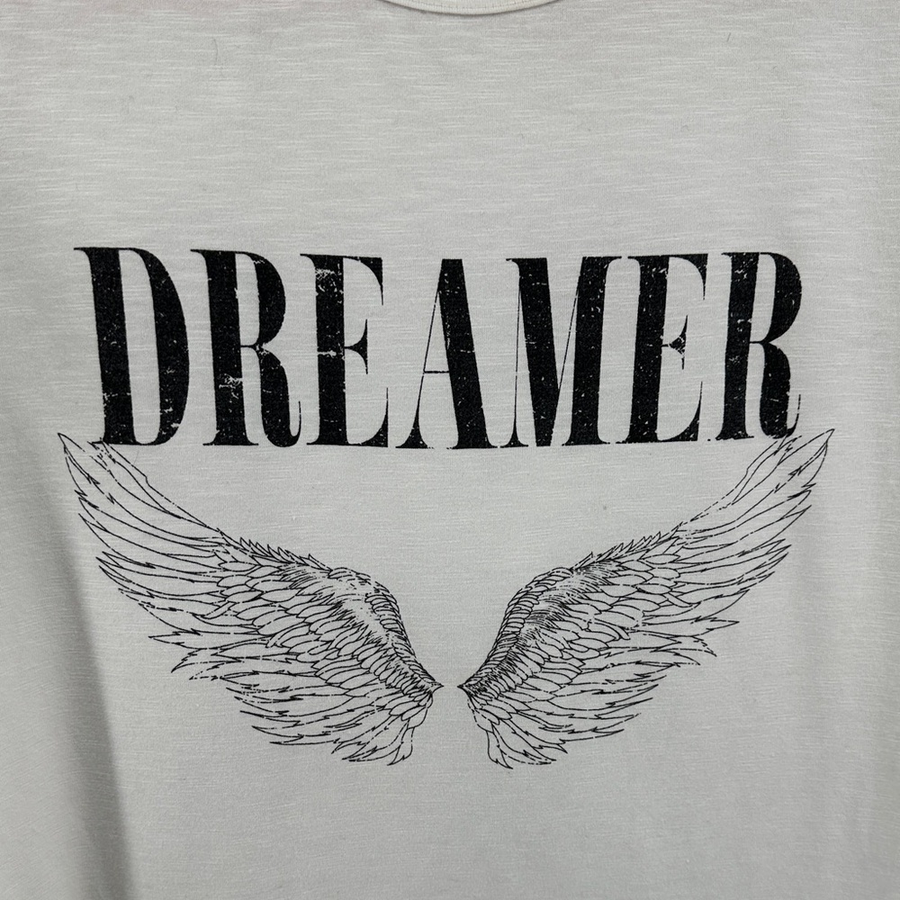 Promesa Boho Graphic Tee Streetwear Indie Wings White Short Sleeve Tee SzM - Picture 5 of 15
